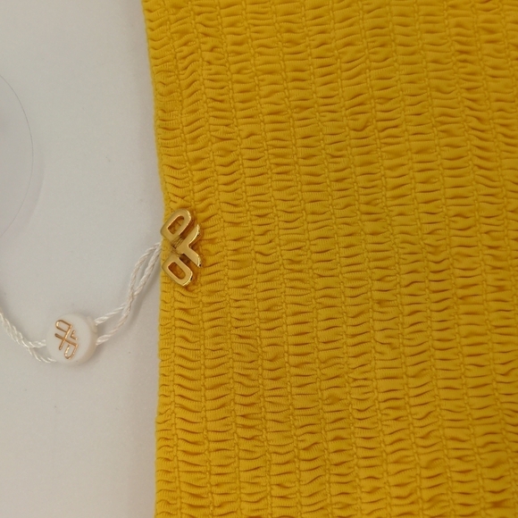 NWT PilyQ Marigold Smocked Full Bikini Bottom Size Small - Picture 6 of 6